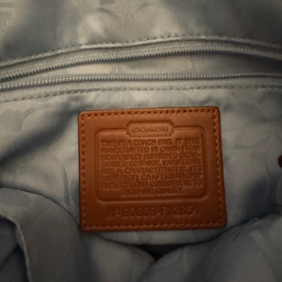 Coach Brown Leather Shoulder Bag with Gold Accents - Picture 7 of 11